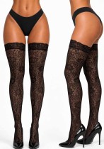 Sexy Black Floral Lace Trim Over The Knee Fishnet High Stockings Sexy Black Floral Lace Trim Over The Knee Fishnet High Stockings
