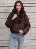 Fall Winter Women's Puffer Jacket with Faux Fur Collar(Processing Time 5-7 days）