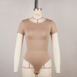 Women's Seamless Short Sleeve and Long Sleeve Basic Shapewear Bodysuit