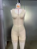 Women's Plus Size Butt Lifting Full Body Shapewear Bodysuit with Lace Details