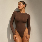 Fall Winter Women's Sexy Long Sleeve Slim Fit Shapewear Bodysuit