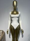 Fall Winter Women's Sexy Long Sleeve Slim Fit Shapewear Bodysuit