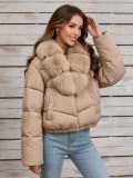 Fall Winter Women's Puffer Jacket with Faux Fur Collar(Processing Time 5-7 days）