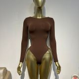 Fall Winter Women's Sexy Long Sleeve Slim Fit Shapewear Bodysuit