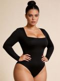 Fall Winter Women's Sexy Long Sleeve Slim Fit Shapewear Bodysuit