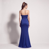 Women's Satin Floral Appliqué Boned Formal Party Evening Dress
