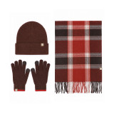 Christmas Winter Double Layer Knit Hat Scarf Glove Three-Piece Set