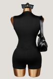 Women's Round Neck Cutout Top and Short Two Piece Set