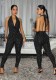 Women's Beaded Printed Bandeau Cami Jumpsuit