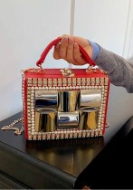 Women's Rhinestone Evening Bag Metal Frame Clutch Chain Crossbody Box Bag Women's Rhinestone Evening Bag Metal Frame Clutch Chain Crossbody Box Bag