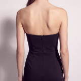 Women's Satin Floral Appliqué Boned Formal Party Evening Dress