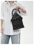 Rivet Shoulder Bag Crossbody House Shape Bag