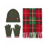 Christmas Winter Double Layer Knit Hat Scarf Glove Three-Piece Set