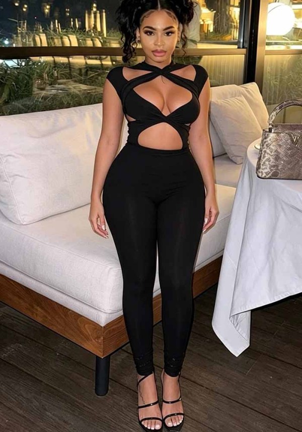 Women's Solid Cutout Jumpsuit