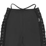 Women's Halter Neck Strapless Ruched Top and Capri Pant Two Piece Set