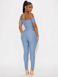 Women's Off Shoulder Short Sleeve Jumpsuit