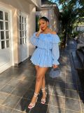 Fall Women’s Off Shoulder Slim Waist Ruffle Shirt Trendy Style
