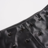 Women's Rivet Pu-Leather Sexy Short