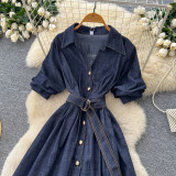 Fall Women’s Denim Shirt Dress Career Wear