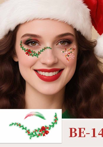 Christmas Face Stickers Waterproof Makeup Tattoo Sticker Santa Snowflake Decal