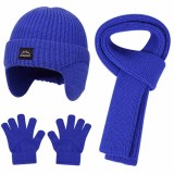 Autumn Winter Earflap Kids Hat Scarf Glove Three-Piece Set