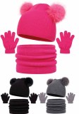 Kids Hat Neck Warmer Glove Three-Piece Set