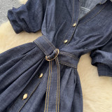 Fall Women’s Denim Shirt Dress Career Wear