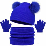 Kids Hat Neck Warmer Glove Three-Piece Set