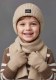 Autumn Winter Earflap Kids Hat Scarf Glove Three-Piece Set