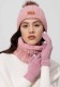 Women's Winter Hat Scarf Glove Three-Piece Set