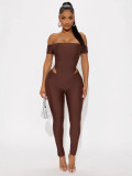 Women's Off Shoulder Short Sleeve Jumpsuit