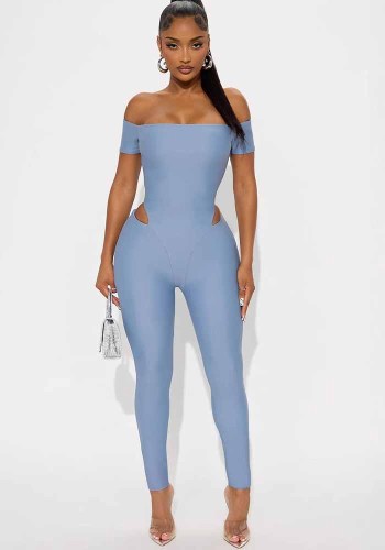 Women's Off Shoulder Short Sleeve Jumpsuit