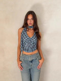 Women's Autumn French Halter Neck Cami Top