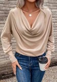 Women's Solid V Neck Long Sleeve T Shirt Top