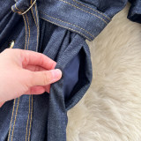 Fall Women’s Denim Shirt Dress Career Wear