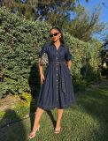Fall Women’s Denim Shirt Dress Career Wear