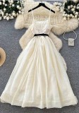 Women’s Sleeveless Strap Dress with Bow Detail Slim Waist A-Line Formal Maxi Dress for Holidays