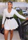 Fall Women’s V Neck Bow Slim Waist Chic A-Line Knit Dress