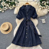 Fall Women’s Denim Shirt Dress Career Wear