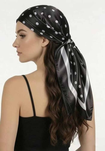Women's Polka Dot Headscarf Shawl Neckerchief Scarf