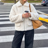 Women's Casual Turndown Collar Zipper Pocket Jacket