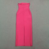 Women's Spring Summer Strapless Floral Bandage Maxi Dress