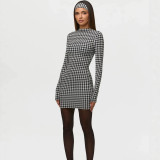 Women Sexy Hooded Print Bodycon Dress