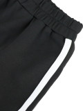 Women’s Streetwear Striped Long Sleeve Zip-Up Jacket and Wide Leg Pants Two-Piece Tracksuit