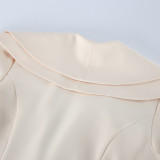 Women's Autumn Turndown Collar Blazer and Wide Leg Pant Two Piece Set