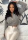 Women Casual Pearl Beaded Long Sleeve Sweater