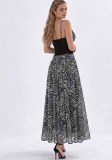 Women Sexy Cutout Slit Striped Basic Dress