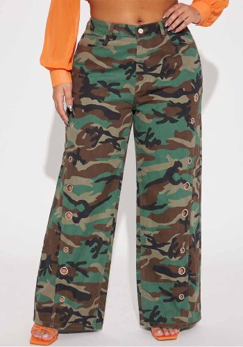 Women Casual Wide Leg Denim Long Pants