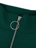 Women’s Streetwear Striped Long Sleeve Zip-Up Jacket and Wide Leg Pants Two-Piece Tracksuit