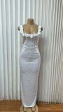 Women's Sexy Summer Floral Beaded Elegant Bandage Dress